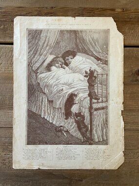 Antique Woodcut Engraving, Christmas Print, Antique Art